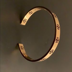 Gold T Yellow Pierced Cuff Bracelet